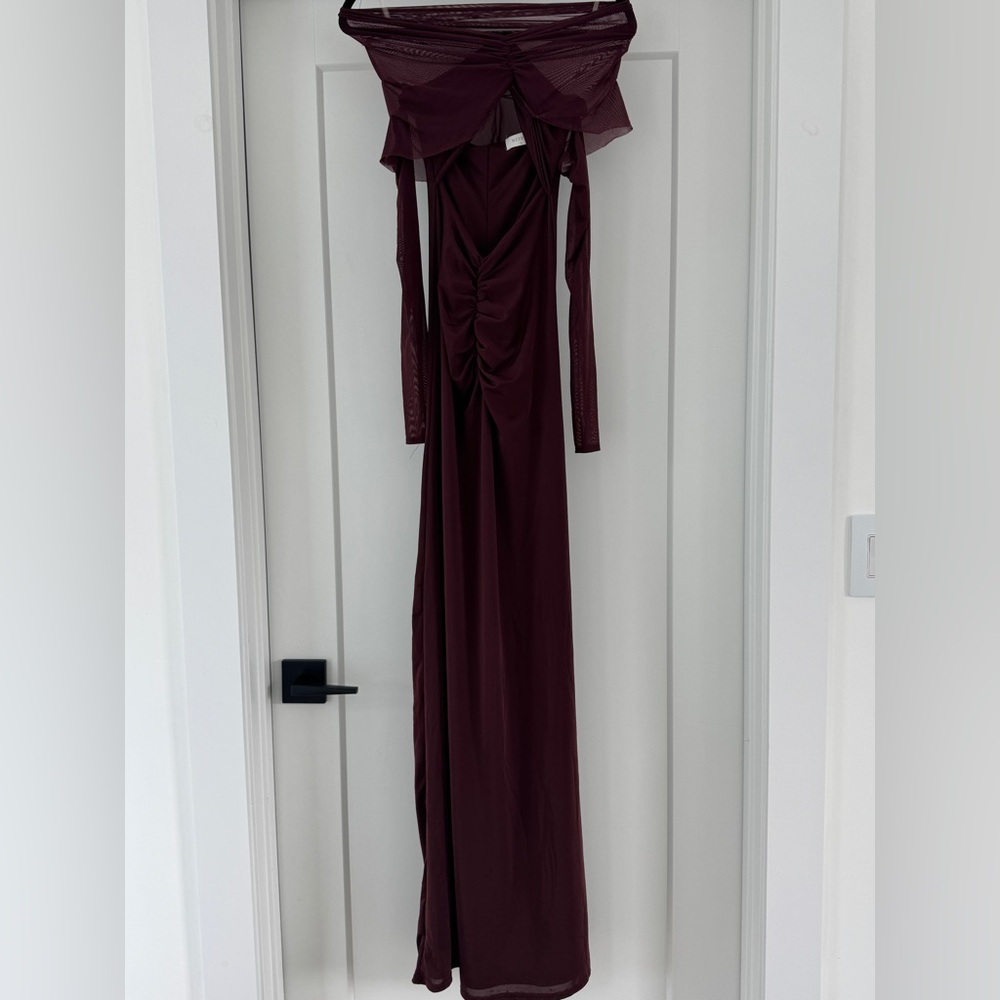 Meshki Deep Burgundy Long Sleeve Dress